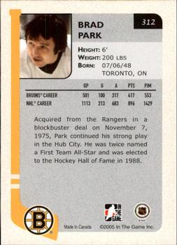 2004-05 In The Game Franchises US East #312 Brad Park Back