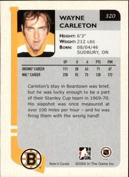 2004-05 In The Game Franchises US East #320 Wayne Carleton Back