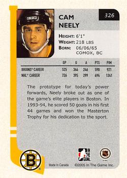2004-05 In The Game Franchises US East #326 Cam Neely Back