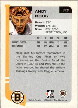 2004-05 In The Game Franchises US East #328 Andy Moog Back