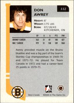 2004-05 In The Game Franchises US East #332 Don Awrey Back