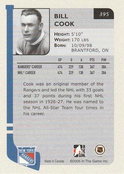 2004-05 In The Game Franchises US East #395 Bill Cook Back