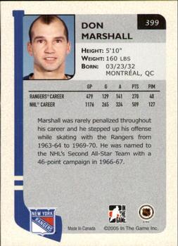 2004-05 In The Game Franchises US East #399 Don Marshall Back