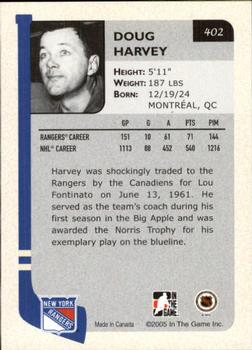 2004-05 In The Game Franchises US East #402 Doug Harvey Back