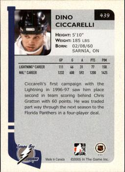 2004-05 In The Game Franchises US East #439 Dino Ciccarelli Back