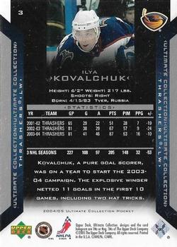 2004-05 Upper Deck Ultimate Collection #3 Ilya Kovalchuk Back