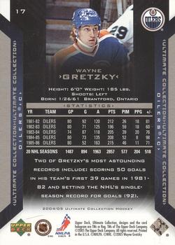 2004-05 Upper Deck Ultimate Collection #17 Wayne Gretzky Back