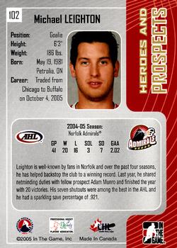 2005-06 In The Game Heroes and Prospects #102 Michael Leighton Back