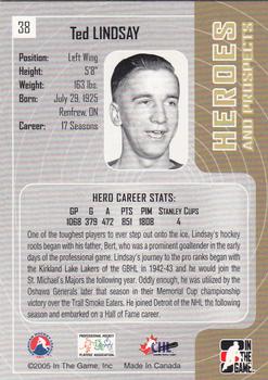 2005-06 In The Game Heroes and Prospects #38 Ted Lindsay Back