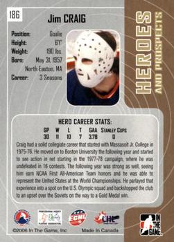 2005-06 In The Game Heroes and Prospects #186 Jim Craig Back