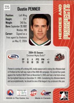 2005-06 In The Game Heroes and Prospects #225 Dustin Penner Back