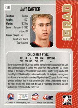 2005-06 In The Game Heroes and Prospects #340 Jeff Carter Back