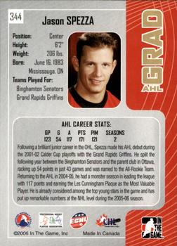 2005-06 In The Game Heroes and Prospects #344 Jason Spezza Back