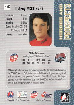 2005-06 In The Game Heroes and Prospects #356 D'Arcy McConvey Back