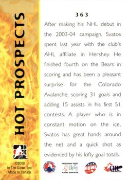 2005-06 In The Game Heroes and Prospects #363 Marek Svatos Back