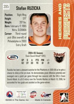 2005-06 In The Game Heroes and Prospects #395 Stefan Ruzicka Back
