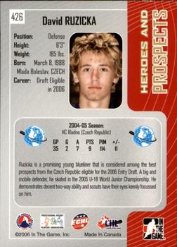 2005-06 In The Game Heroes and Prospects #426 David Ruzicka Back