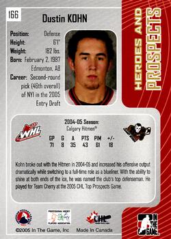 2005-06 In The Game Heroes and Prospects #166 Dustin Kohn Back