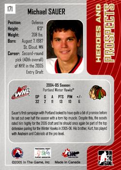 2005-06 In The Game Heroes and Prospects #171 Michael Sauer Back