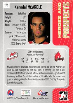 2005-06 In The Game Heroes and Prospects #174 Kenndal McArdle Back