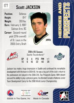 2005-06 In The Game Heroes and Prospects #177 Scott Jackson Back