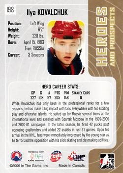 2005-06 In The Game Heroes and Prospects #198 Ilya Kovalchuk Back