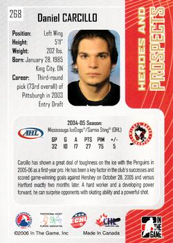 2005-06 In The Game Heroes and Prospects #268 Daniel Carcillo Back