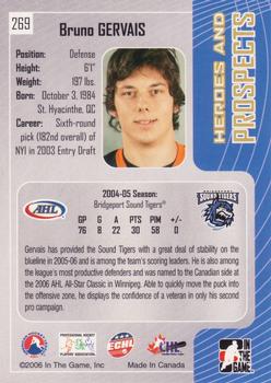 2005-06 In The Game Heroes and Prospects #269 Bruno Gervais Back