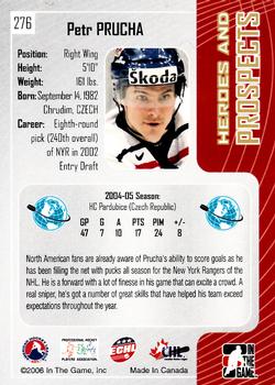2005-06 In The Game Heroes and Prospects #276 Petr Prucha Back