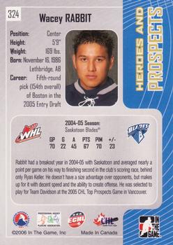 2005-06 In The Game Heroes and Prospects #324 Wacey Rabbit Back
