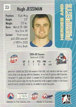 2005-06 In The Game Heroes and Prospects #351 Hugh Jessiman Back
