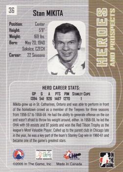 2005-06 In The Game Heroes and Prospects #36 Stan Mikita Back