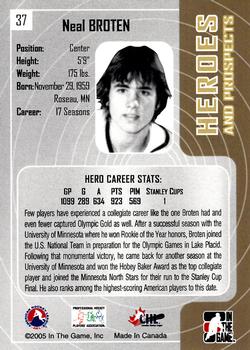 2005-06 In The Game Heroes and Prospects #37 Neal Broten Back
