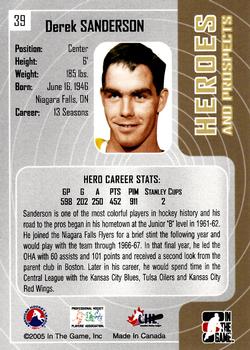 2005-06 In The Game Heroes and Prospects #39 Derek Sanderson Back