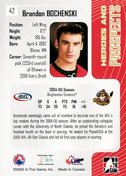 2005-06 In The Game Heroes and Prospects #42 Brandon Bochenski Back