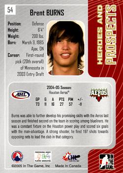 2005-06 In The Game Heroes and Prospects #54 Brent Burns Back