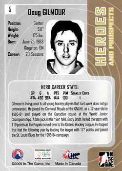2005-06 In The Game Heroes and Prospects #5 Doug Gilmour Back