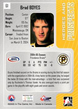 2005-06 In The Game Heroes and Prospects #61 Brad Boyes Back