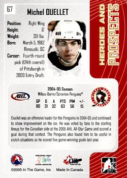 2005-06 In The Game Heroes and Prospects #67 Michel Ouellet Back