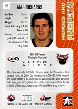 2005-06 In The Game Heroes and Prospects #69 Mike Richards Back