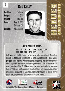 2005-06 In The Game Heroes and Prospects #7 Red Kelly Back