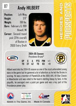 2005-06 In The Game Heroes and Prospects #87 Andy Hilbert Back