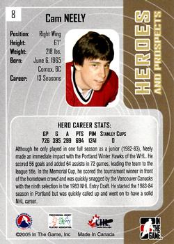 2005-06 In The Game Heroes and Prospects #8 Cam Neely Back