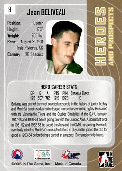 2005-06 In The Game Heroes and Prospects #9 Jean Beliveau Back