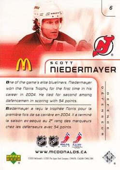 2005-06 Upper Deck McDonald's #6 Scott Niedermayer Back