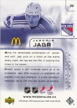 2005-06 Upper Deck McDonald's #36 Jaromir Jagr Back
