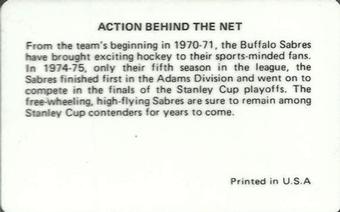 1975-76 Popsicle #NNO Buffalo Sabres Back
