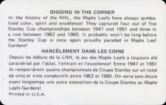 1975-76 Popsicle Bilingual #NNO Toronto Maple Leafs Back