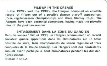 1976-77 Popsicle Bilingual #NNO New York Rangers Back