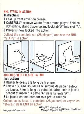 1981-82 Post NHL Stars in Action #3 Denis Savard Back